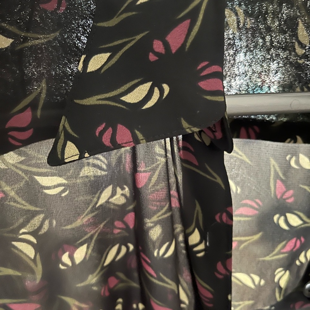 Adorable xs/s SHEER black dress with flower print!